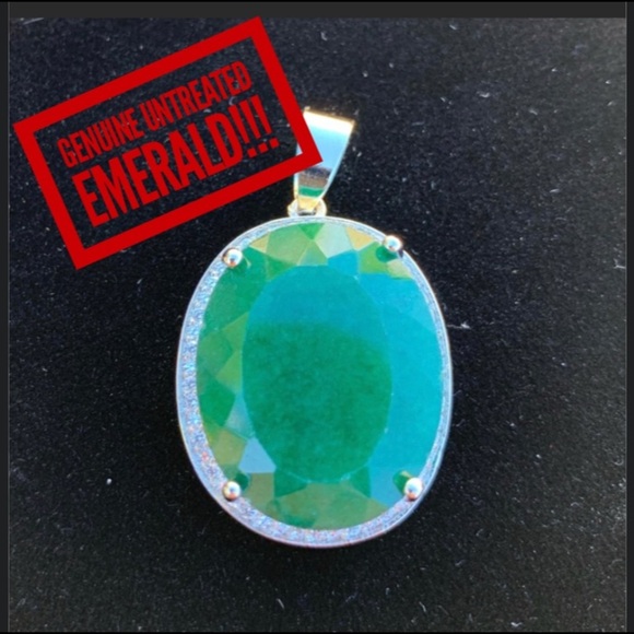 🔥🔥NEW GENUIN GREEN EMERALD PENDANT🔥 - Picture 2 of 4